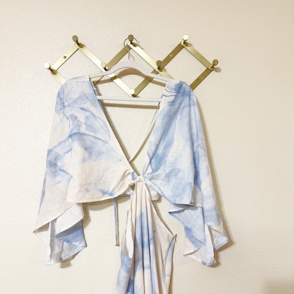NWT BOAMAR Avalon Floral Light Blue Revolve Cutout Maxi Dress in Blossom Size XL - Picture 9 of 11